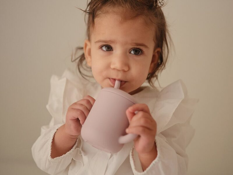 Mushie Silicone Plate, Spoon & Training cup with straw