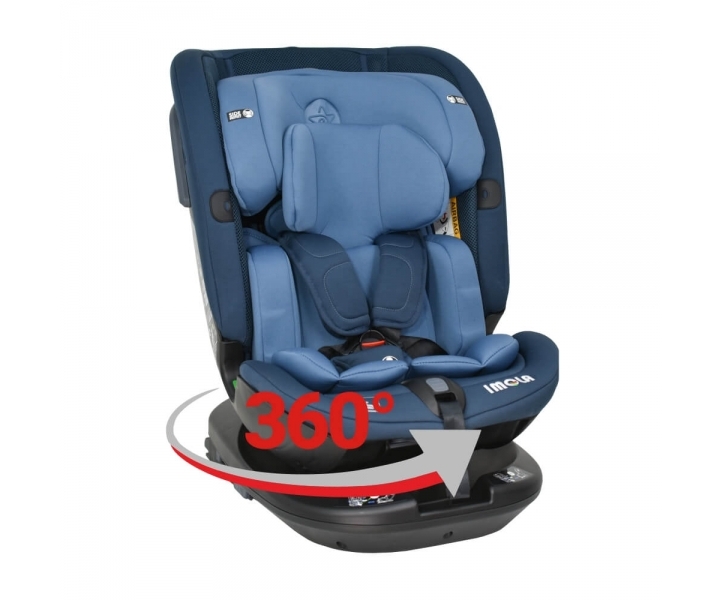 Imola Isofix I-Size 360° Car Seat marine blue & Car Window Sun Shade & Car mirror
