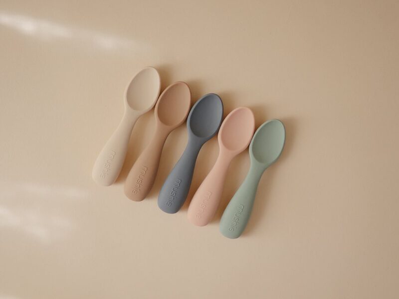 Mushie Silicone Plate, Spoon & Training cup with straw