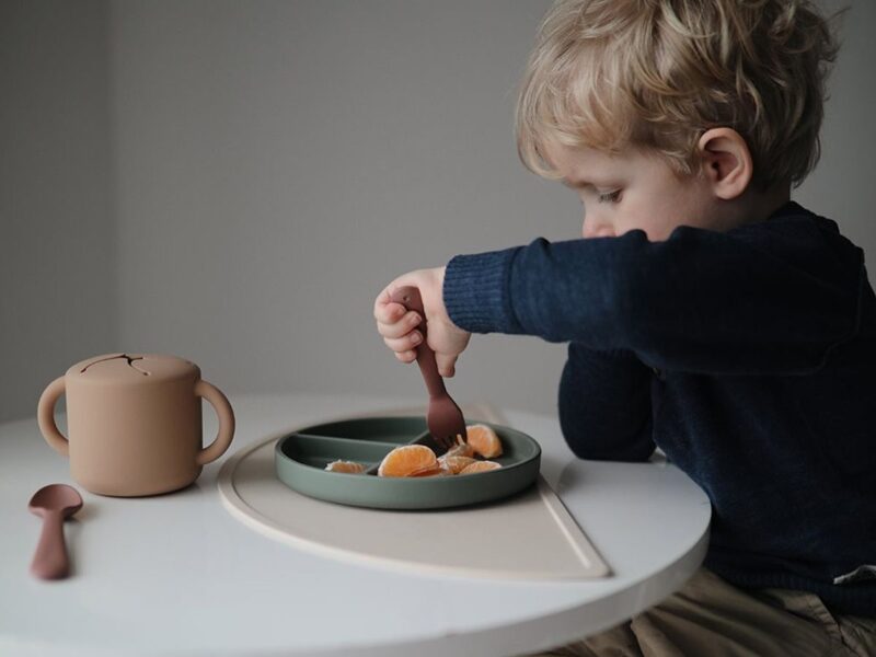 Mushie Silicone Plate, Spoon & Training cup with straw