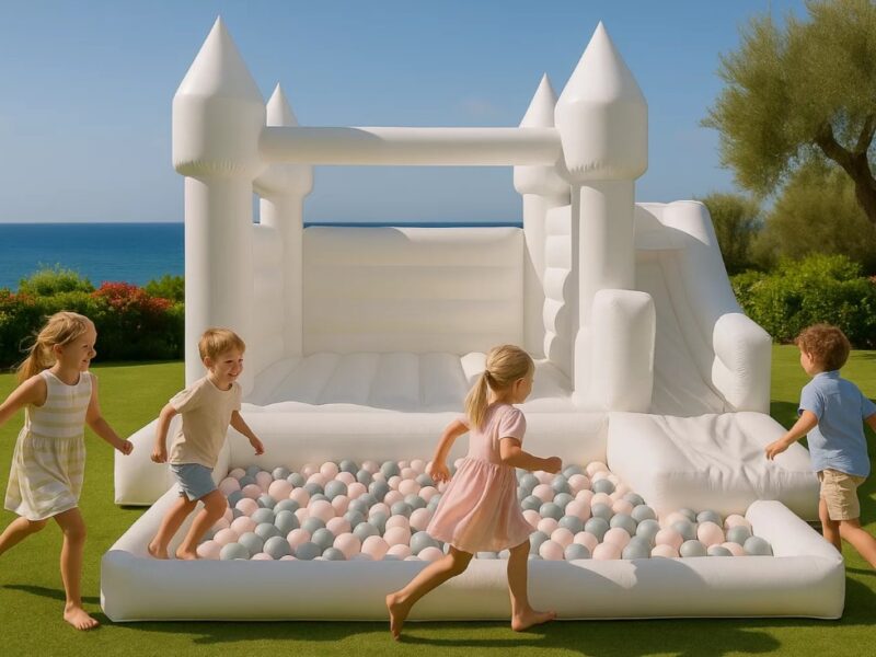 Inflatable dream castle with slide and pool